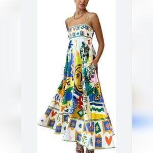 Vici Colorful Strapless Maxi Dress